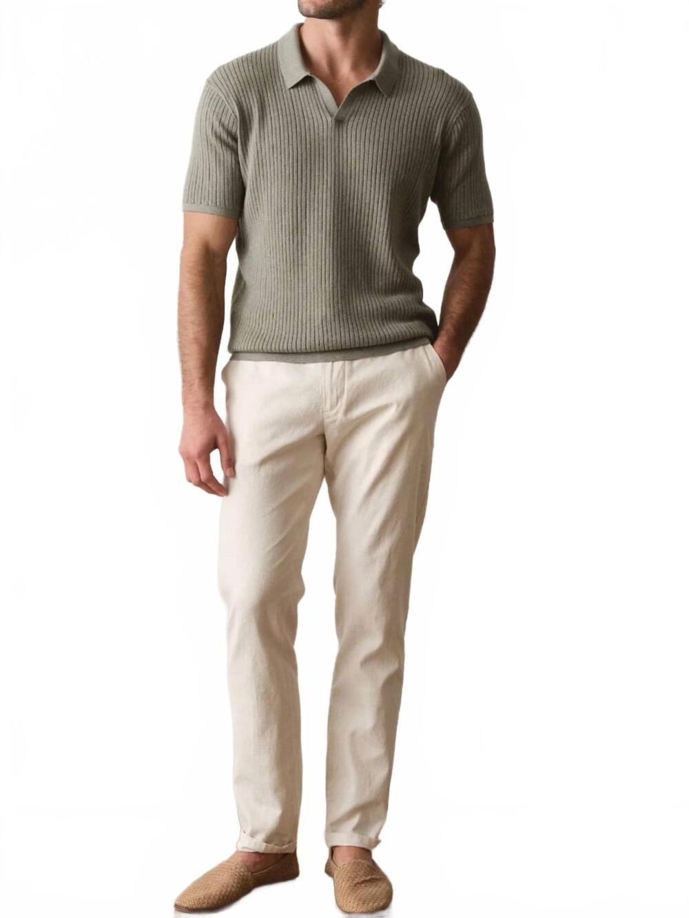 NEW MARINE LAYER liam short sleeve sweater polo in vetiver